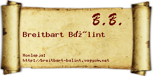 Breitbart Bálint névjegykártya